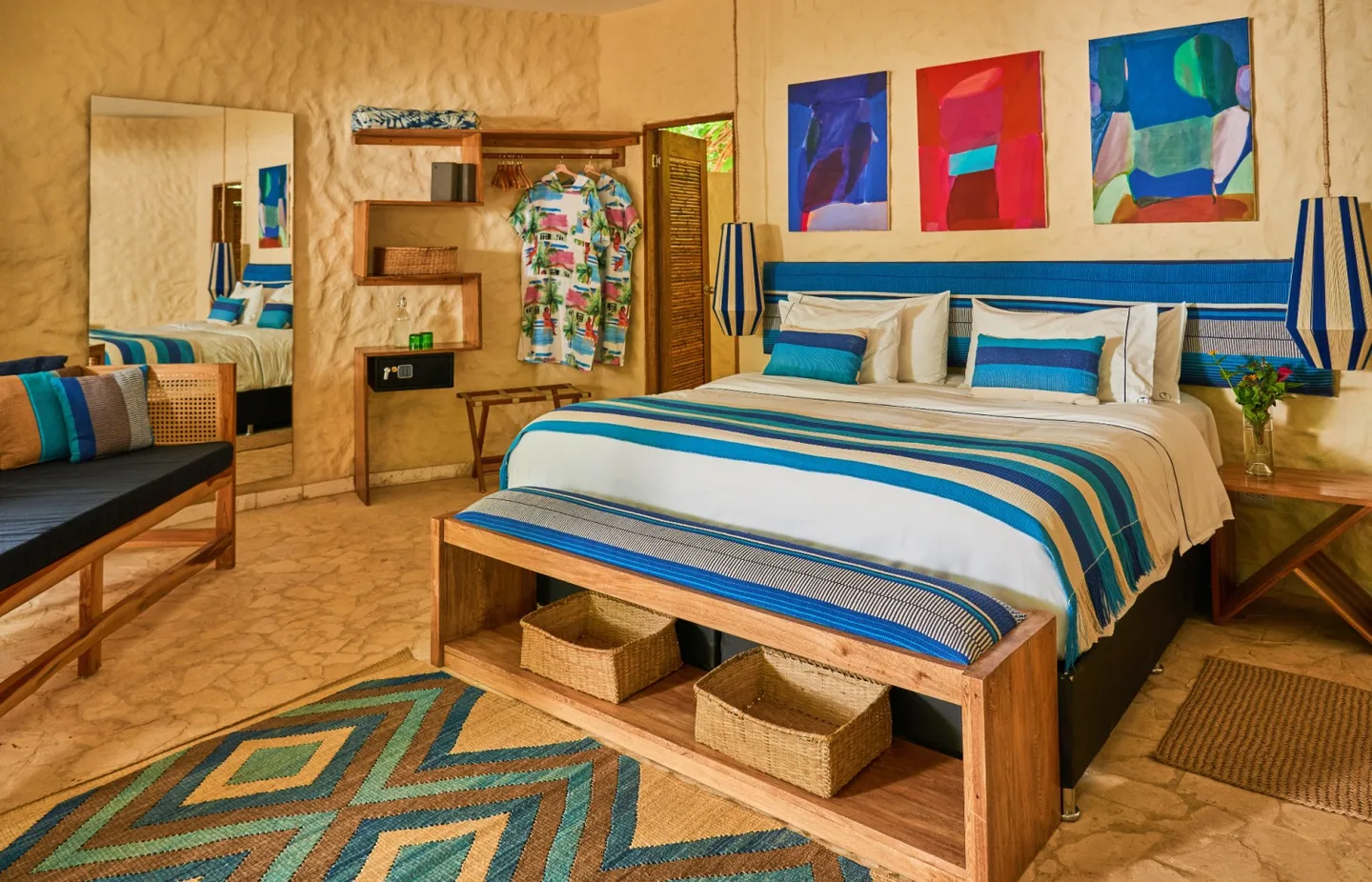 Bedroom — Cabaña Premium con Piscina de Inmersión — Blue Apple Beach, Playa Mamón, Isla Tierra Bomba